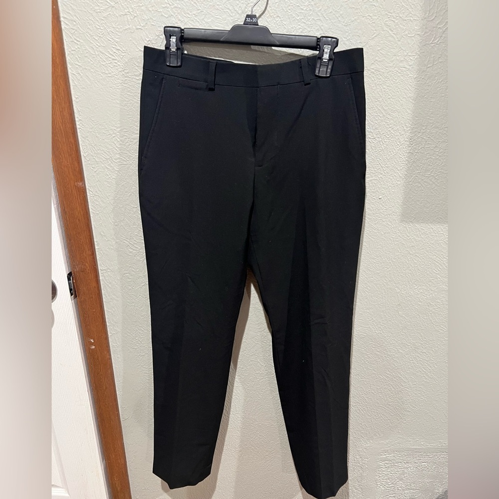 JF J.Ferrar Men's Black Dress Pants Size 30/30 Like New Super Slim